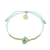 CHAIN & CORD CRYSTAL BRACELET - CHRYSOPRASE - MINT - GOLD