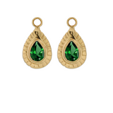 SMALL TEARDROP CHARM - GREEN ONYX - GOLD