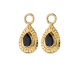 SMALL TEARDROP CHARM - BLACK ONYX - GOLD