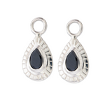SMALL TEARDROP CHARM - BLACK ONYX - SILVER