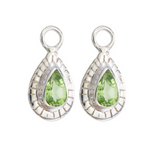 SMALL TEARDROP CHARM - PERIDOT - SILVER