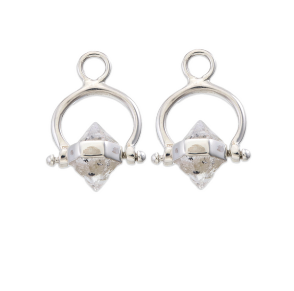 SUNDAY SWIVEL CHARM - DIAMOND QUARTZ - SILVER