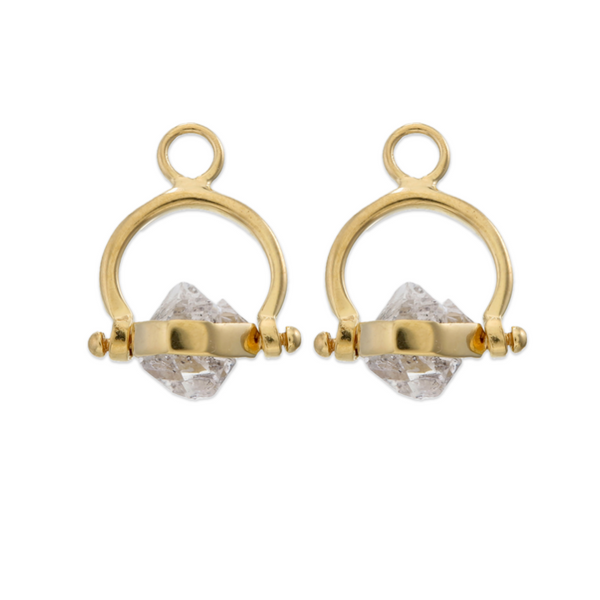 SUNDAY SWIVEL CHARM - DIAMOND QUARTZ - GOLD