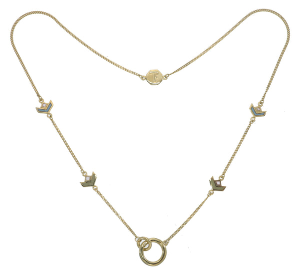 VON CHEVRON CLASP NECKLACE - SMALL - GOLD
