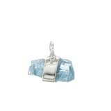 MINI ROUGH GEM CHARM - AQUAMARINE - SILVER