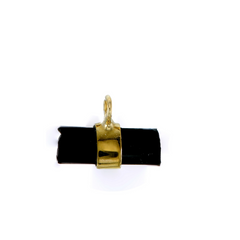 MINI ROUGH GEM CHARM - BLACK TOURMALINE - GOLD