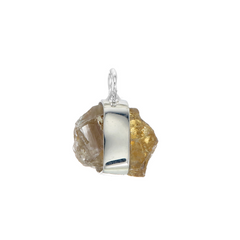 MINI ROUGH GEM CHARM - CITRINE - SILVER