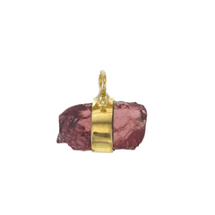MINI ROUGH GEM CHARM - GARNET - GOLD