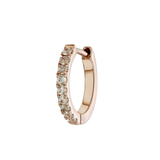 9K ROSE GOLD MINI HALO HOOPS - WHITE ZIRCON