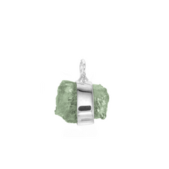 MINI ROUGH GEM CHARM - PERIDOT - SILVER