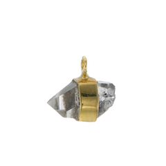 MINI ROUGH GEM CHARM - DIAMOND QUARTZ - GOLD