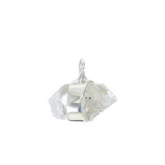 MINI ROUGH GEM CHARM - DIAMOND QUARTZ - SILVER