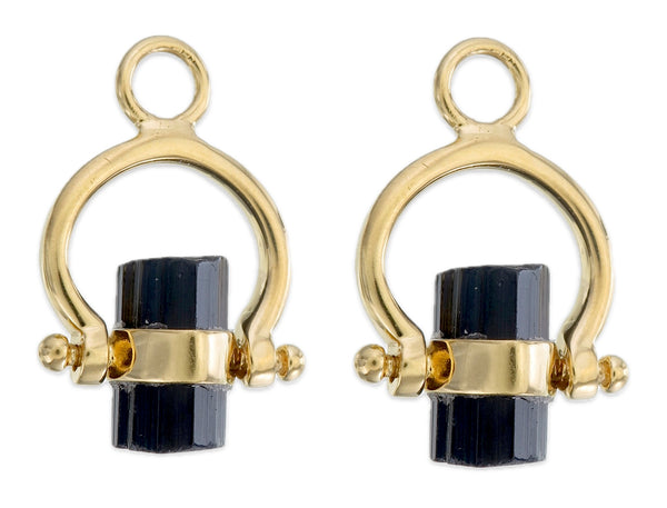 SUNDAY SWIVEL CHARM - BLACK TOURMALINE - GOLD