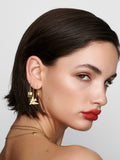 KISSING BIRDS PULL THROUGH EARRINGS - GOLD