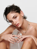 BLACK ONYX PULL THROUGH EARRINGS - SILVER
