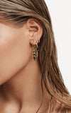 MINI HALO HOOPS - GREEN SAPPHIRE - GOLD PLATED - PAIR