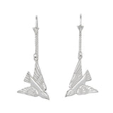 KISSING BIRDS PULL THROUGH EARRINGS - SILVER