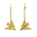 KISSING BIRDS PULL THROUGH EARRINGS - GOLD