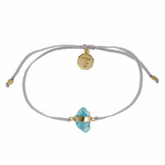 APATITE CRYSTAL BRACELET- PASTEL GREY - GOLD plated sterling silver by tiger frame jewellery