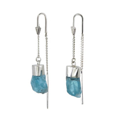 APATITE CRYSTAL PULL THROUGH EARRINGS - sterling silver by tiger frame jewellery