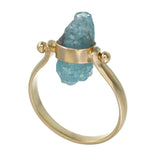 APATITE SWIVEL RING - GOLD plated sterling silver by tiger frame jewellery