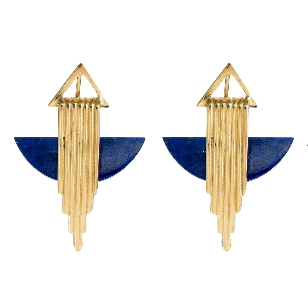 Half moon hot sale gold earrings