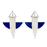 AURORA HALF MOON EARRINGS - STERLING silver with lapis lazuli by tiger frame jewellery