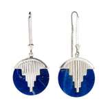 AURORA PENDULUM EARRINGS - sterling silver with lapis lazuli by tiger frame jewellery