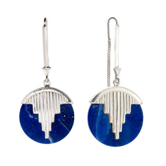 AURORA PENDULUM EARRINGS - sterling silver with lapis lazuli by tiger frame jewellery