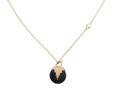 AURORA PENDULUM NECKLACE BLACK ONYX - MEDIUM - GOLD