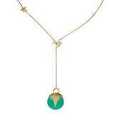 AURORA PENDULUM NECKLACE GREEN ONYX - GOLD