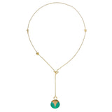 AURORA PENDULUM NECKLACE GREEN ONYX - GOLD