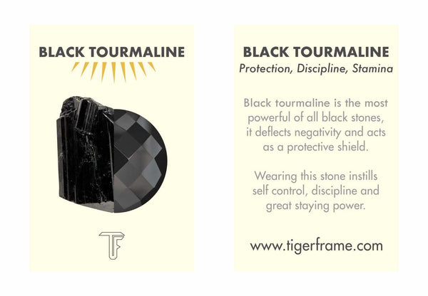 BLACK TOURMALINE SWIVEL RING - GOLD
