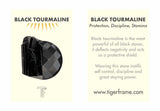BLACK TOURMALINE CRYSTAL PULL THROUGH EARRINGS - GOLD