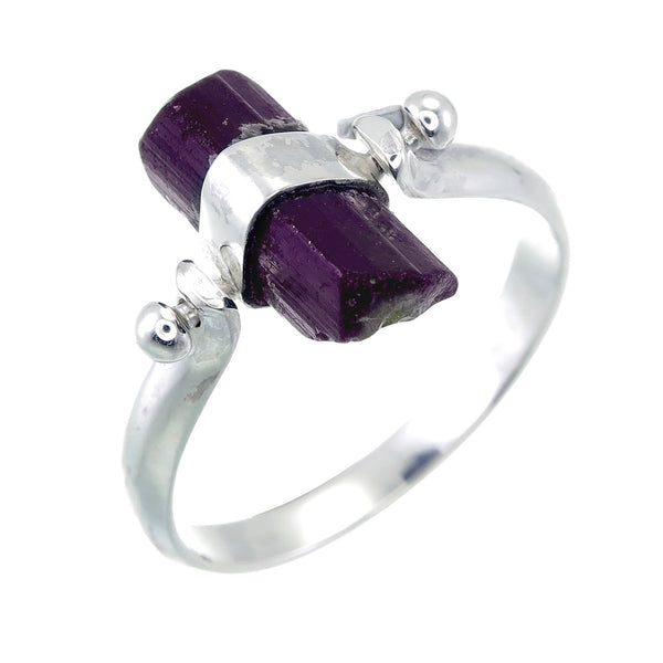 BLACK TOURMALINE SWIVEL RING - Sterling silver by tiger frame jewellery