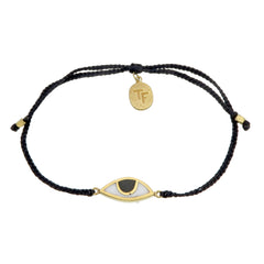EYE PROTECTION BRACELET - BLACK - GOLD plated sterling silver by tiger frame jewellery