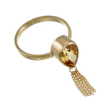 CITRINE TASSEL RING - GOLD plated sterling silver by tiger frame jewellery