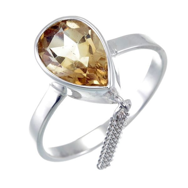 CITRINE TASSEL RING - sterling silver by tiger frame jewellery