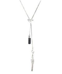 CRYSTAL & PARROT NECKLACE WITH BLACK TOURMALINE - sterling silver by tiger frame jewellery