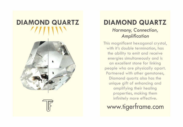 DIAMOND QUARTZ CRYSTAL PULL THORUGH  EARRINGS - SILVER