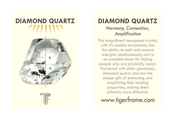 SUPER POWER CHARM NECKLACE - SMOKY WITH  DIAMOND QUARTZ - SILVER