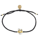 DIAMOND QUARTZ CRYSTAL BRACELET - BLACK - GOLD