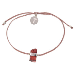 ROUGH GARNET CRYSTAL BRACELET - DUSTY PINK -  sterling silver by tiger frame jewellery