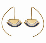 ECLIPSE EARRINGS - NAVY - GOLD plated sterling silver by tiger frame jewellery