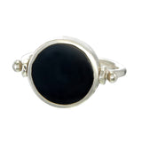 ECLIPSE SWIVEL RING - BLACK - sterling silver by tiger frame jewellery