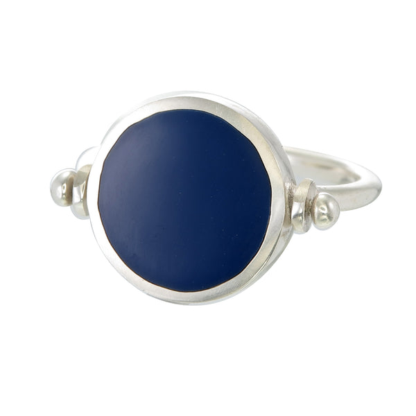 ECLIPSE  SWIVEL RING - NAVY - sterling silver by tiger frame jewellery