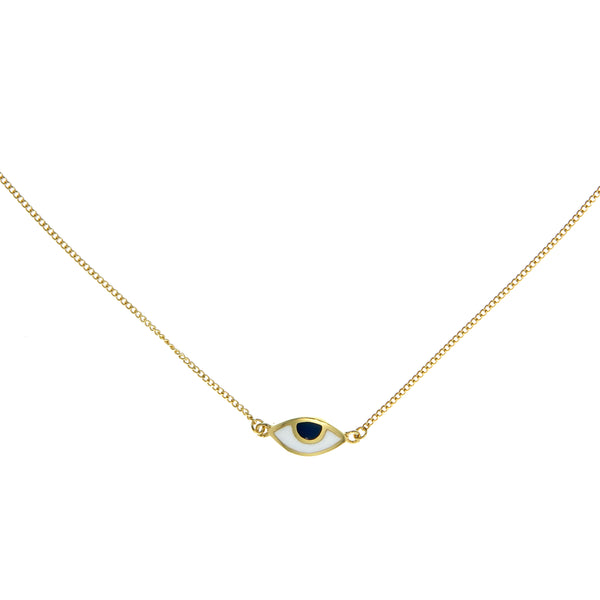 EYE SPY MINI NECKLACE - BLUE - GOLD plated sterling silver by tiger frame jewellery
