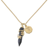 FLOWERING VINE NECKLACE - BLACK ONYX - GOLD