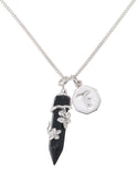 FLOWERING VINE NECKLACE - BLACK ONYX - SILVER