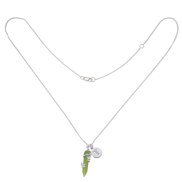 FLOWERING VINE NECKLACE - CHRYSOPRASE - SILVER